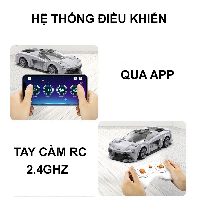 Đồ Chơi Lắp Ráp Kiểu Lego Điều Khiển Từ Xa Mô Hình Siêu Xe Thể Thao Lamborghini, Ferrari, Bugatti Với 300+ Chi Tiết