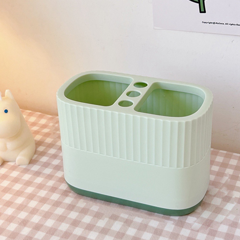 Lọ Đựng Bút / Cọ Trang Điểm Bằng Nhựa Họa Tiết Hoa Dễ Thương Sáng Tạo
