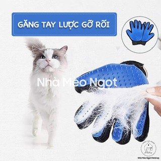 Găng Tay Lược Gỡ Rối, Chải Lông Rụng Chó Mèo Hiệu Quả | Nhà Mèo Ngọt