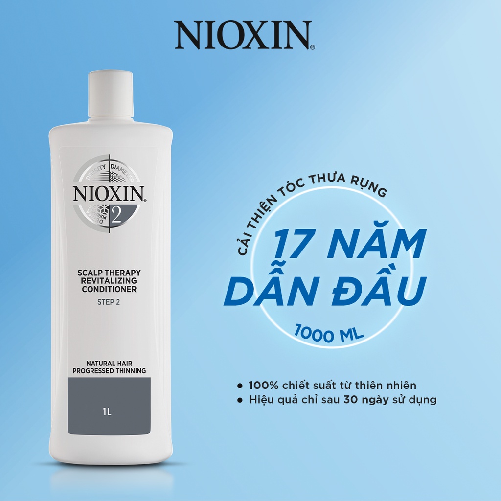 Dầu Xả NIOXIN 2 Dành Cho Tóc Tự Nhiên, Thưa Mỏng Và Rụng Nhiều Trong Thời Gian Dài Scalp Conditioner Natural Hair 1000ml