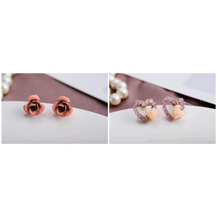 Sét 9 Bông Tai Nữ ❤️FREESHIP❤️khuyên tai nữ nhỏ xinh phong cách Hàn Quốc điệu đà đáng yêu mã B03