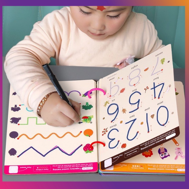 Đồ chơi giáo dục sớm montessori thẻ học flashcard bé viết tập vẽ tập tô màu thông minh xóa được made in việt nam