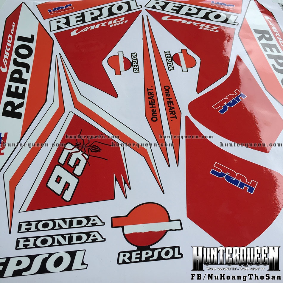 Tem rời Vario 2015 Repsol.Thay đổi màu sắc và chi tiết theo yêu cầu. Sắc nét, bền màu