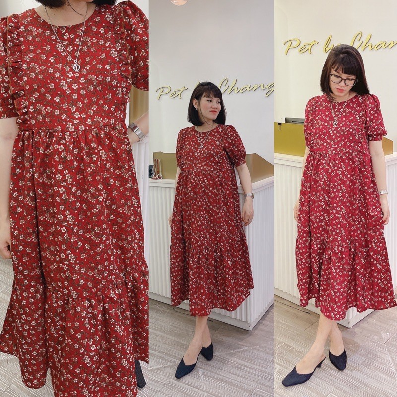 [Mã FATHANG5 giảm 10K đơn 50K] Đầm hoa nhí babydoll viền bèo | BigBuy360 - bigbuy360.vn