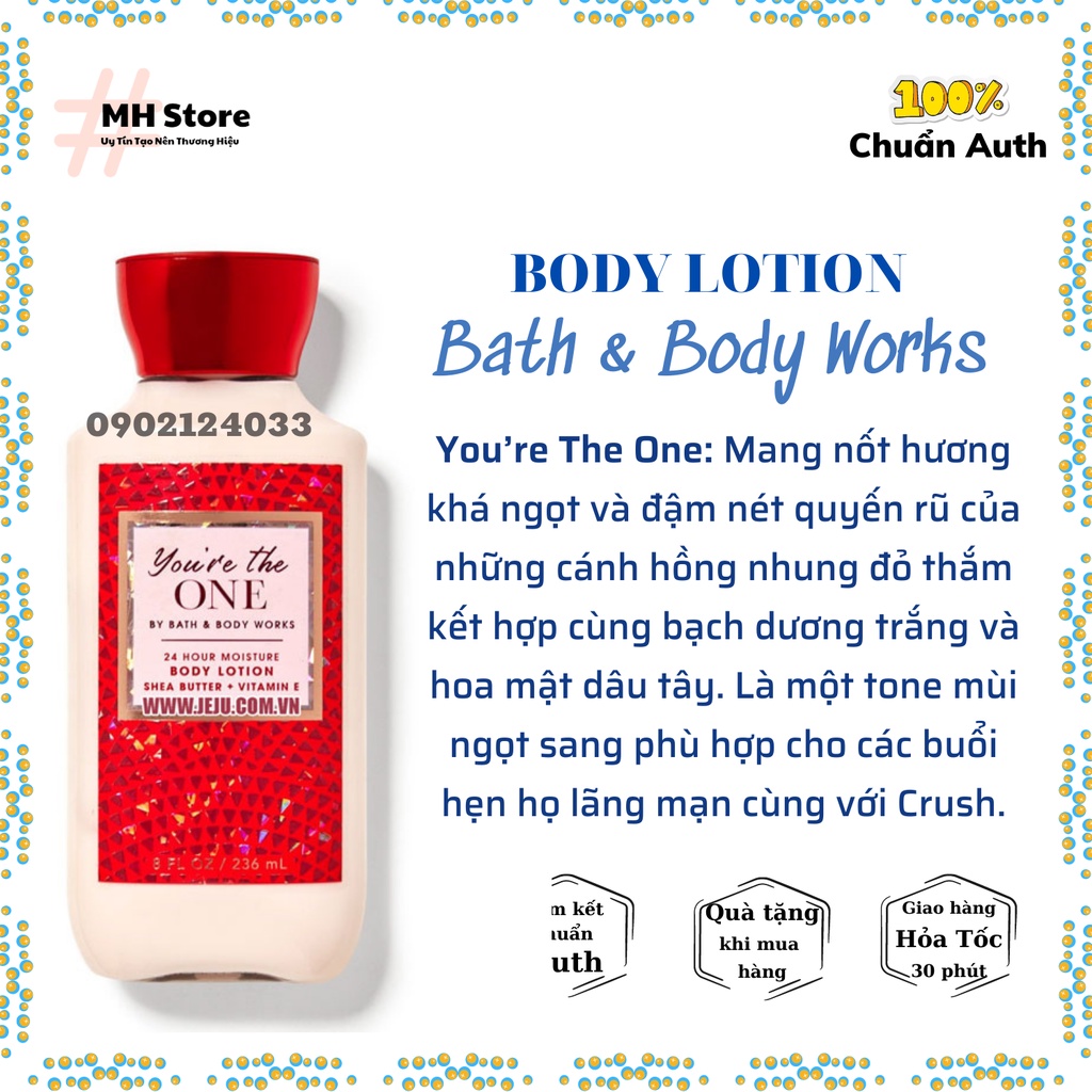 Body Lotion Sữa Dưỡng Thể Bath & Body Works, Sữa Dưỡng Da Toàn Thân  236ml MH Store