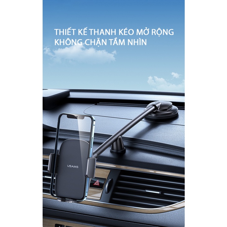 Giá đỡ điện thoại hút chân không dùng gắn kính hoặc Taplo trên ô tô USAMS ZJ065 - Cốc hút xoay 360 độ không cản tầm nhìn | BigBuy360 - bigbuy360.vn