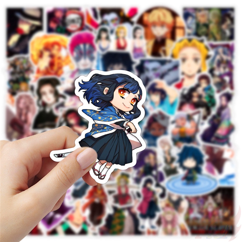 Bộ 50 Cái ☆ Thanh Gươm Demon Slayer. 02 Hình Dán Trang Trí In Hình Kimetsu no Yaiba: Yuukaku-hen ☆ Miếng Dán Chống Thấm Nước Họa Tiết Graffiti Thời Trang