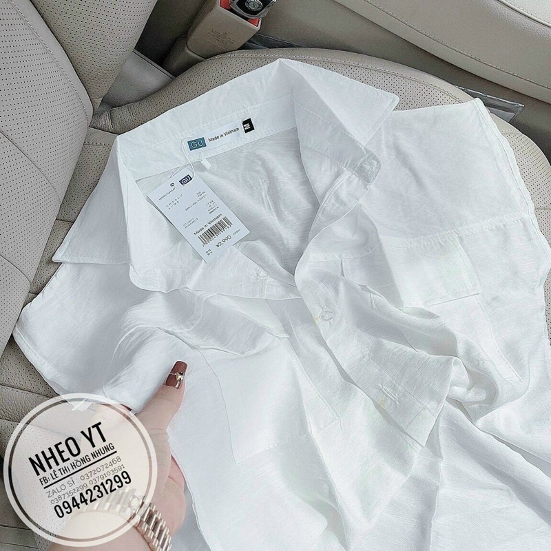 Áo sơ mi Gu tay hến form to