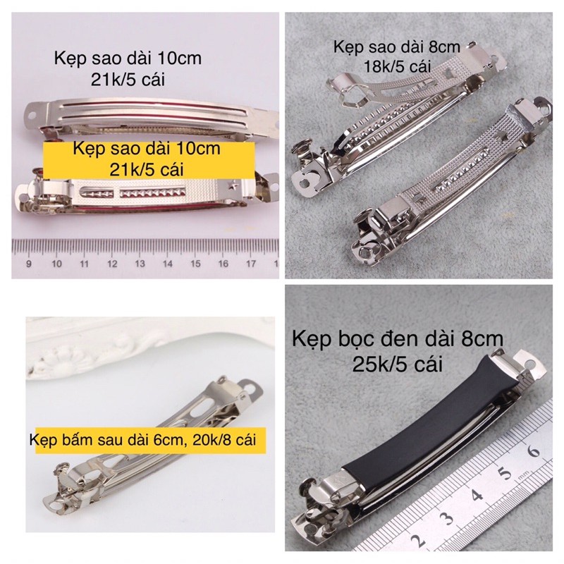 5 đến 8 cái kẹp tóc dài 6cm đến 10cm