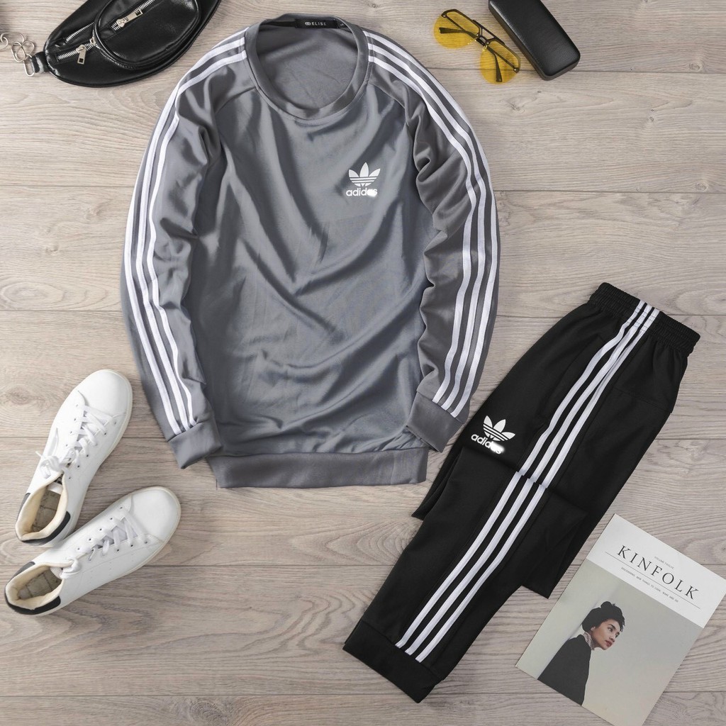 Bộ đồ nam thu đông 3 sọc, bộ ngủ nam chất poly 2 da Đức Sport | BigBuy360 - bigbuy360.vn