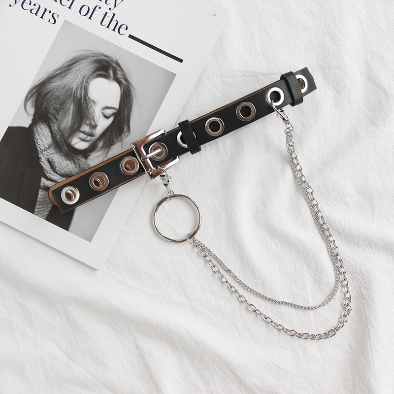 Thắt Lưng Phối Dây Xích Phong Cách Retro Cá Tính Cho Nữ