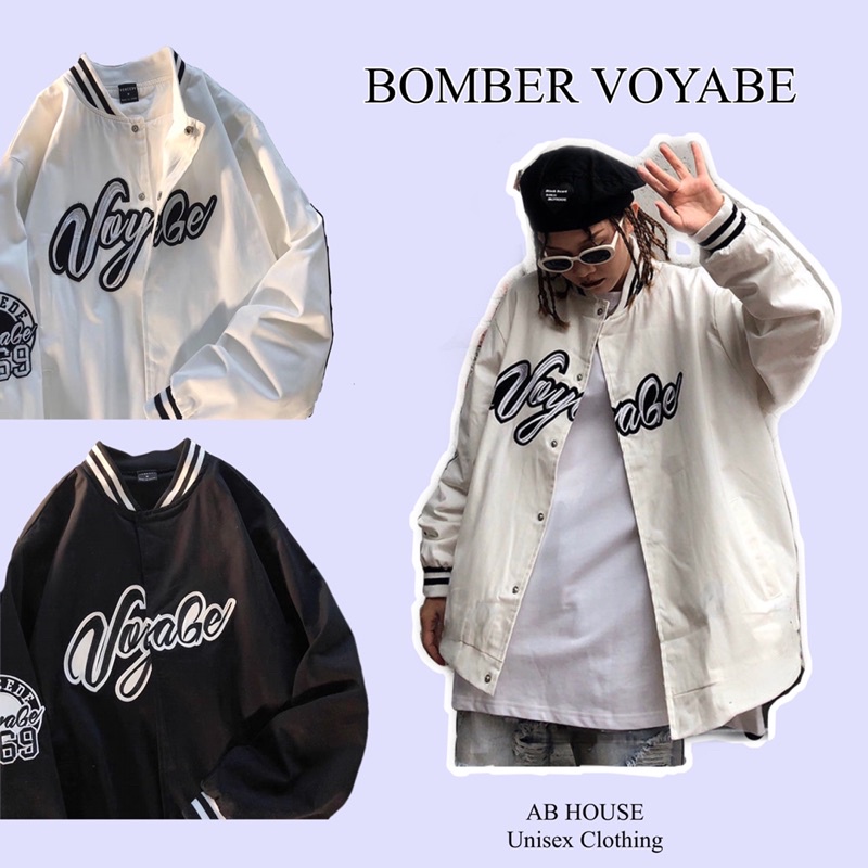 Áo Khoác Bomber Dù VOYABE Unisex Nam Nữ (Ảnh Thật/ Có Sẵn)