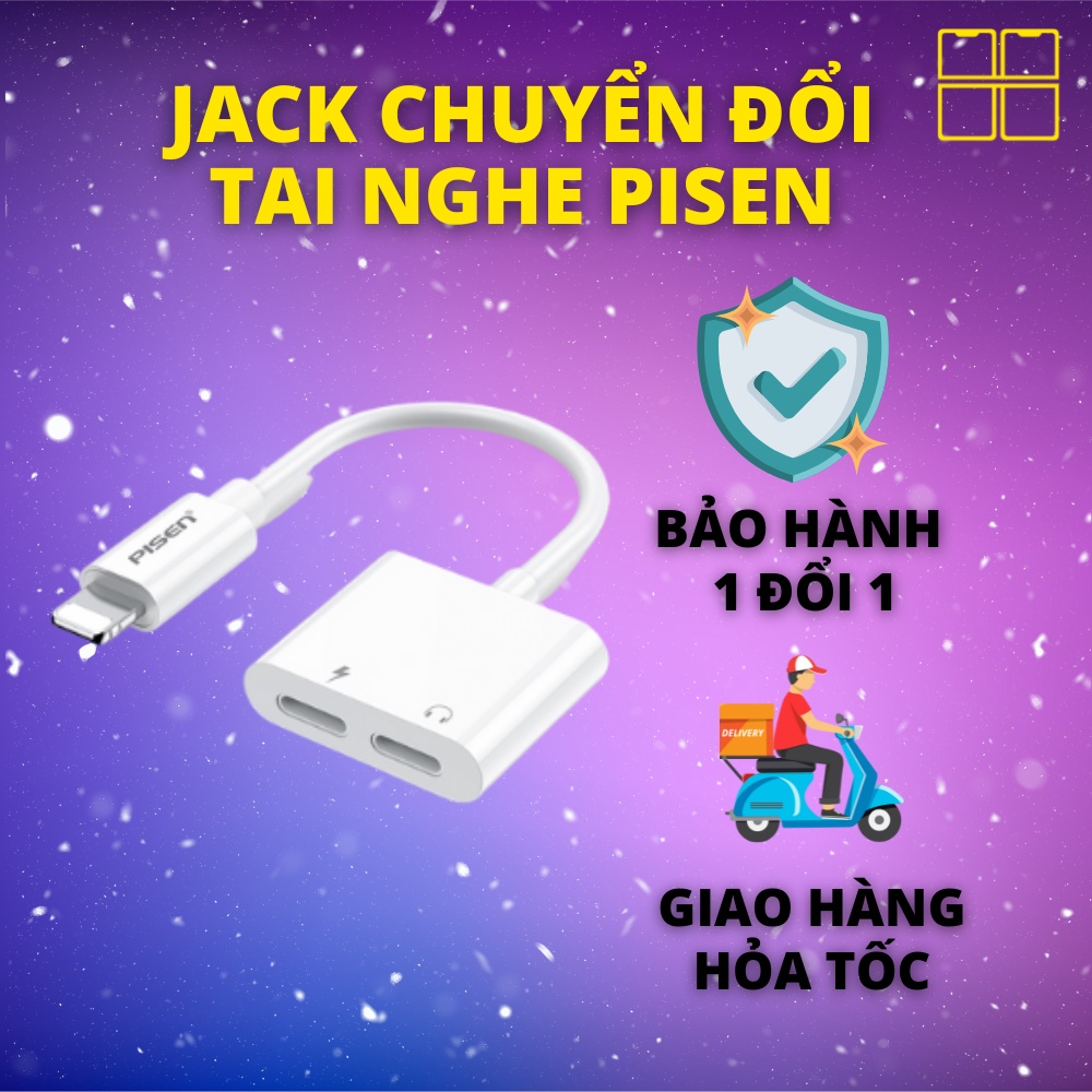Jack Chuyển Đổi Tai Nghe Pisen Cao Cấp Vừa Sạc Pin Vừa Sử Dụng Tai Nghe Có Mic 88Mobile
