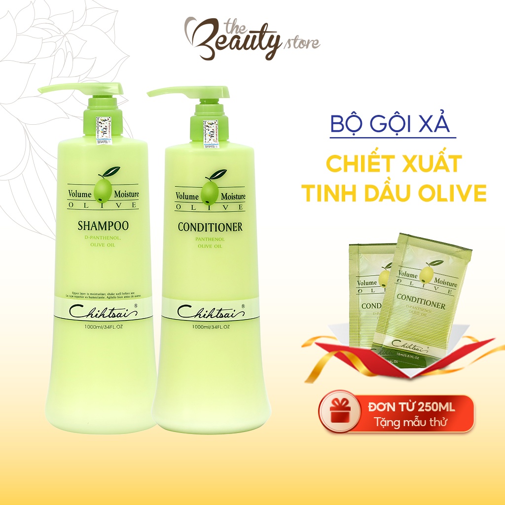 Dầu Gội Xả Dưỡng Mềm Tóc Chihtsai Cấp Ẩm Cho Tóc, Chiết Xuất Từ Tinh Dầu Olive Volume Moisture Olive 500ml-1000ml FO_01L