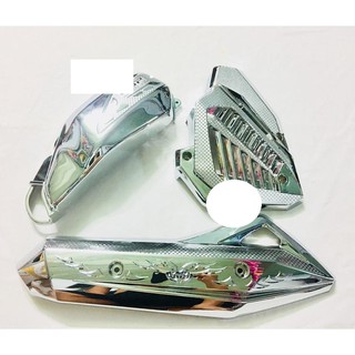 Bộ 3 món che pô, pô e, két nước mạ crom xi dành cho xe Air blade đời 2013-2019