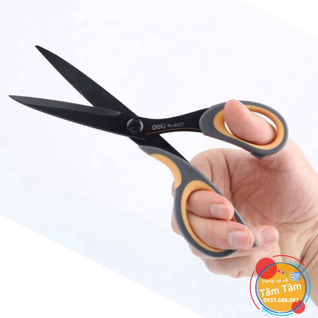 [ TÂM TÂM ]-Kéo văn phòng, Kéo đa năng Deli 6027, Chất Liệu Thép Không Gỉ -