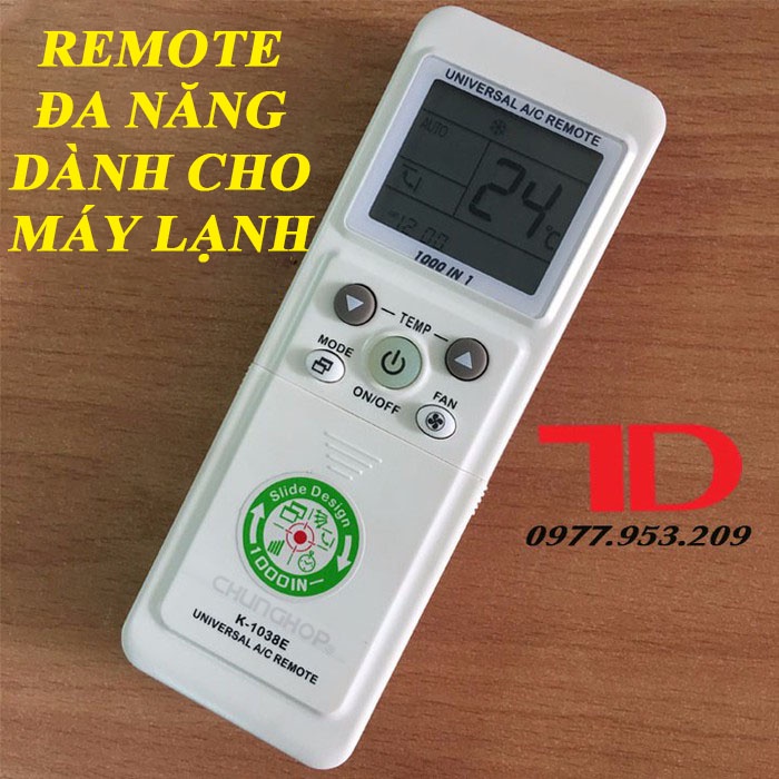 Remote máy lạnh, điều khiển dành cho máy lạnh đa năng CHUNGHOP K-1038E