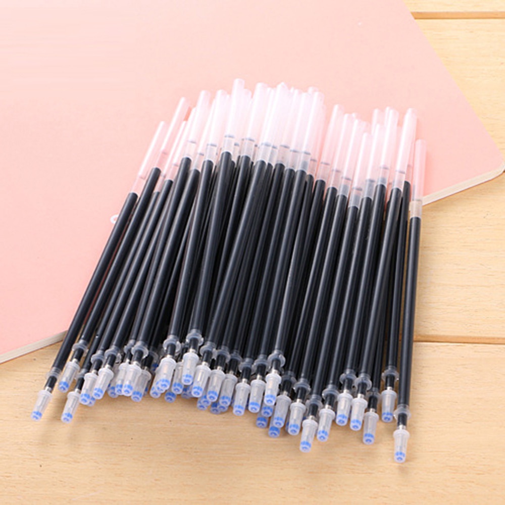 25Pcs 0.5mm Neutral Core Pen Refill Student Office Stationery Black Blue Red