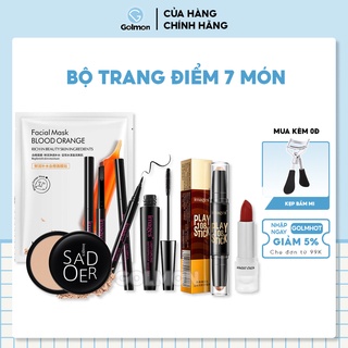 Set trang điểm mới 7 món đầy đủ tiện lợi LAMEILA set trang điểm cá nhân chuyên nghiệp kẻ mắt QIC, mark matcha,...