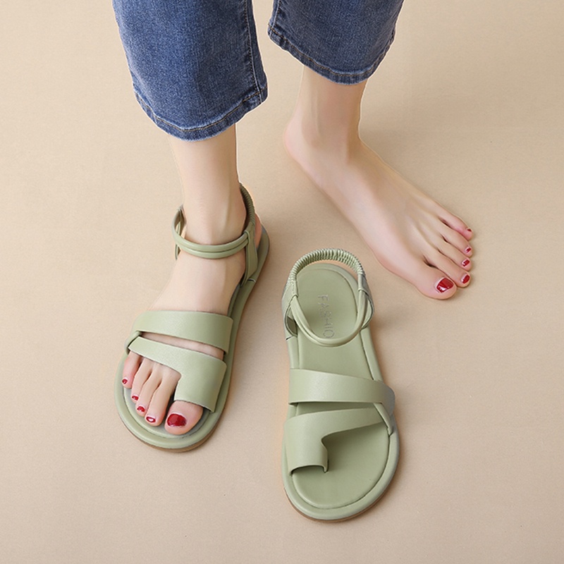 Giày sandal IELGY thiết kế xỏ ngón đi biển thời trang đế mềm phong cách La Mã dành cho nữ