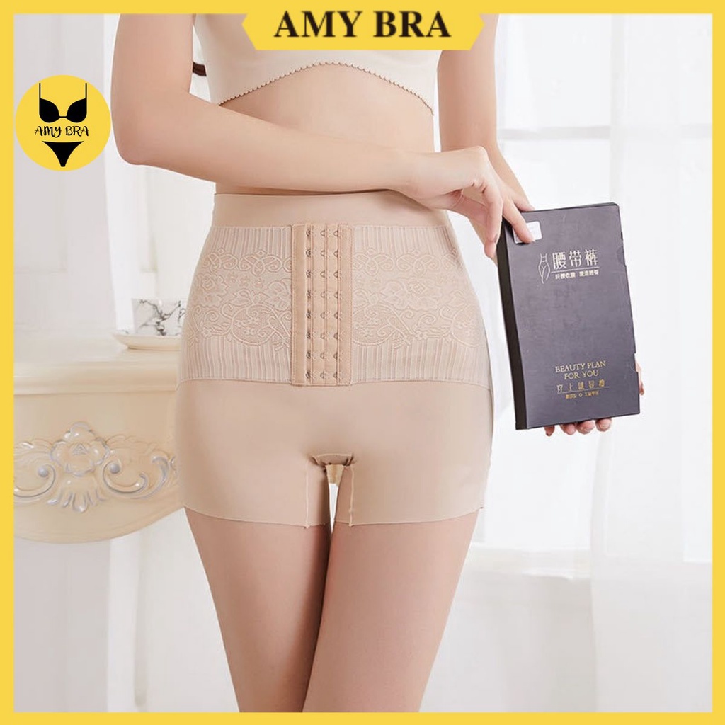 Quần Nịt Bụng Cạp Cao - Đai Nịt Bụng Ôm Sát Người, Chất Su Mịn Thoáng Mát AMYBRA N768