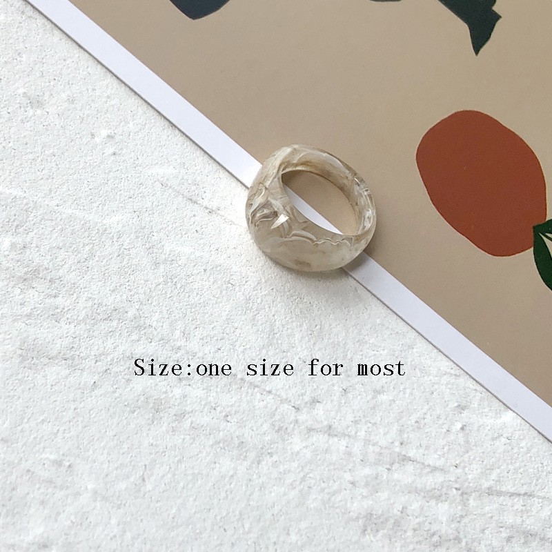 Nhẫn Đeo Tay Nhựa Trong Suốt Phong Cách Retro Cho Nữ