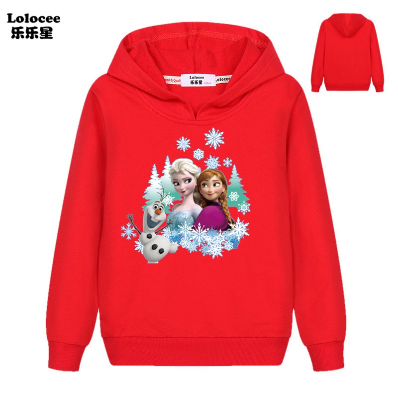 Áo Hoodie In Hình Công Chúa Anna Và Elsa Dễ Thương Cho Bé Gái