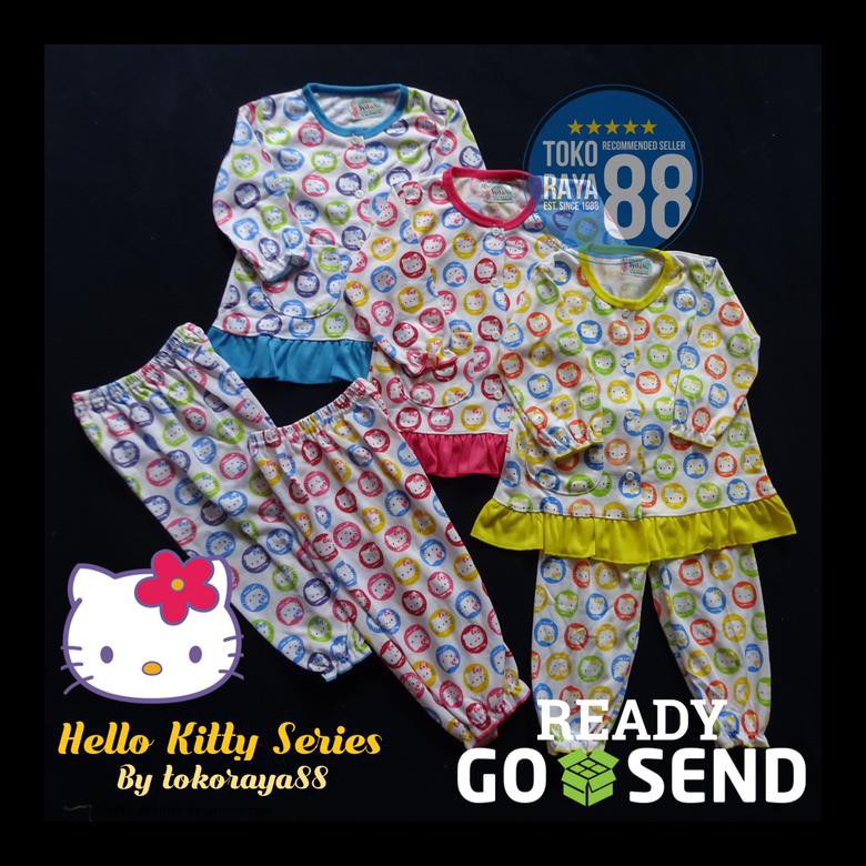 Bộ Đồ Ngủ Pijama In Hình Hello Kitty Cho Bé 6-18 Tháng Tuổi