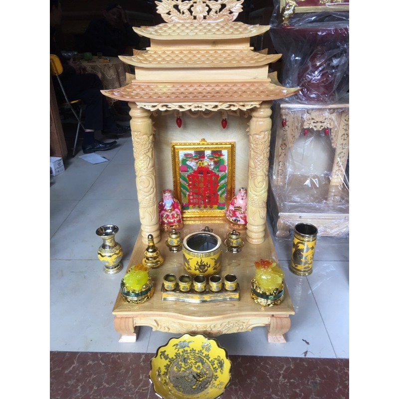 Combo Bộ Thần Tài Gốm Sứ Kim Sa 3D Hải Phát