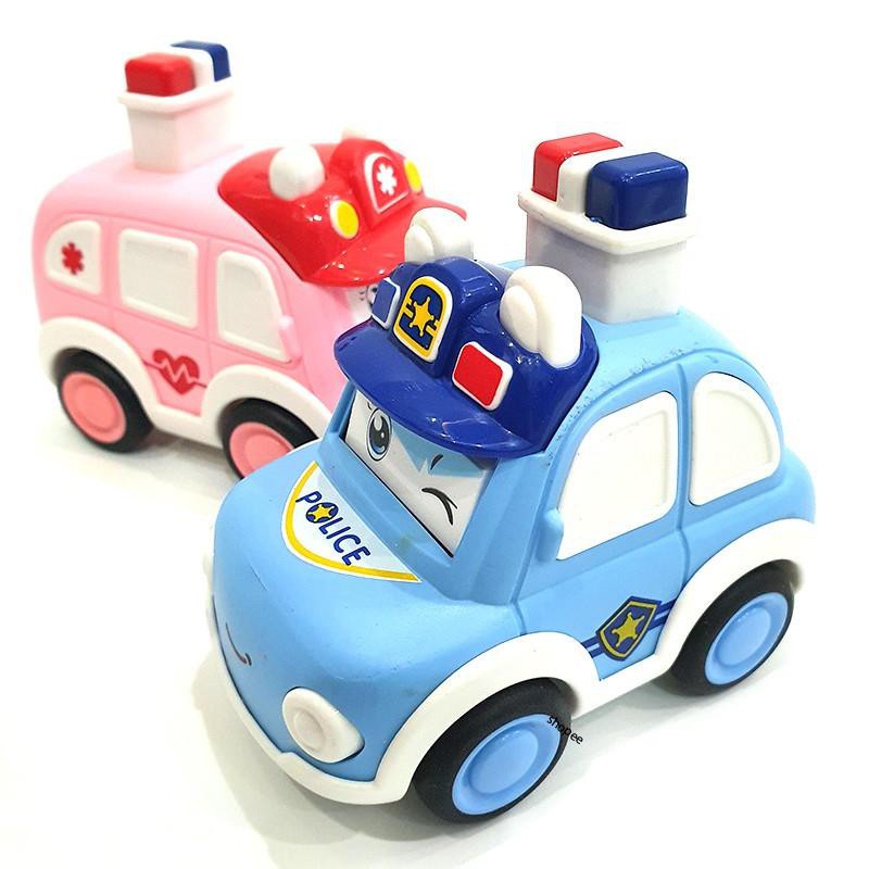 Xe đồ chơi cảnh sát police màu hồng và màu xanh siêu dễ thương dành cho trẻ em phù hợp với bé trai và bé gái