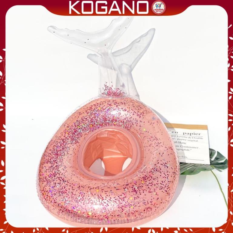 Phao bơi cho bé KOGANO phao bơi xỏ chân chống lật an toàn trẻ em đuôi cá họa tiết kim sa độc đáo SS-001427