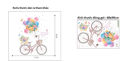 Decal hàn quốc xe đạp bóng bay