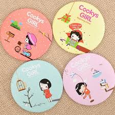 Gương mini trang điểm siêu cute cầm tay bỏ túi Hàn Quốc tiện lợi viền kim loại