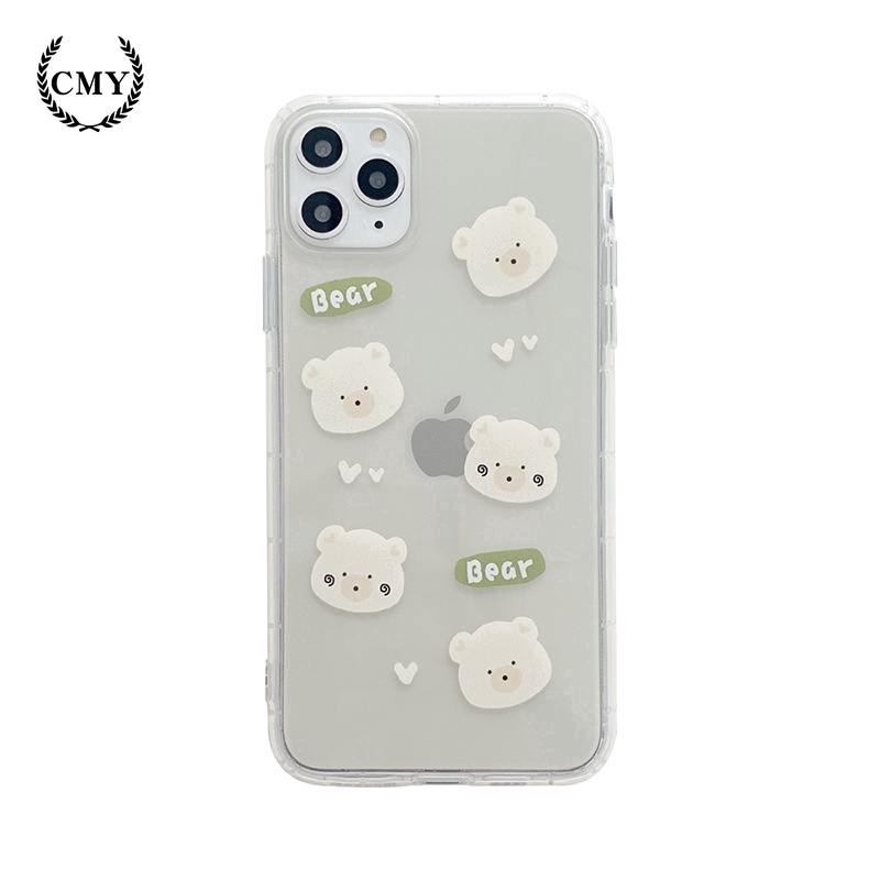 Ốp điện thoại TPU silicon hình gấu trắng cho iPhone11/11Pro 11pro Max X XR XS XS MAX 78 plus SE | BigBuy360 - bigbuy360.vn