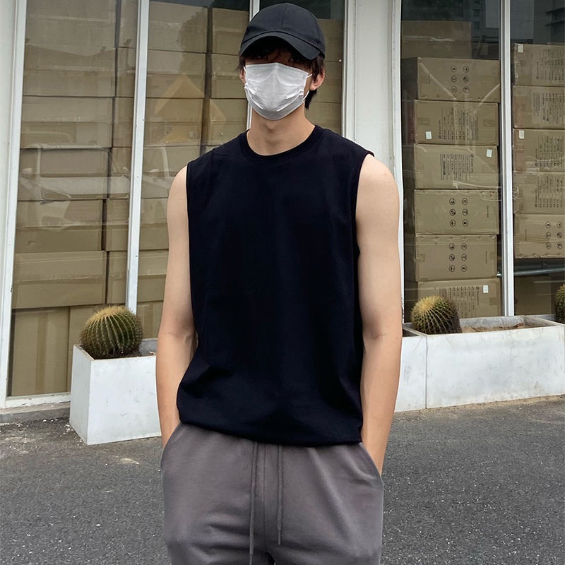 Bán Chạy!Áo Thun Không Tay 100% Cotton Màu Sắc Thời Trang Mùa Hè Cho Nam