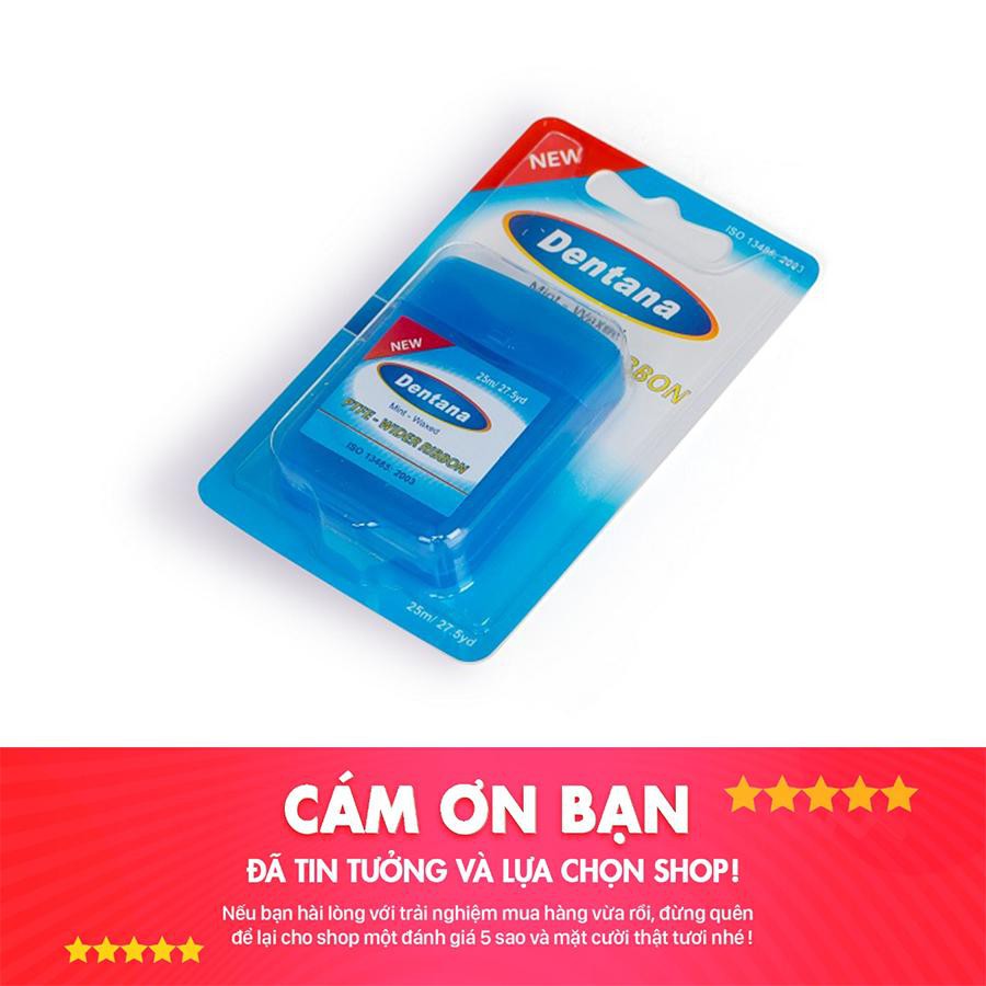 Chỉ nha khoa Dentana đơn sợi cuộn dài 25m hương bạc hà - vỉ 1 cuộn - giúp vệ sinh răng miệng sạch sẽ cho gia đình