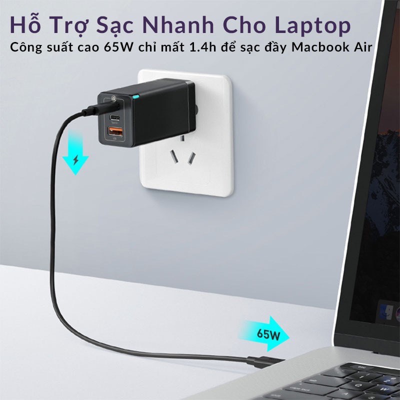 Củ Sạc 65W [GaN5] Baseus Sạc Cho Laptop Mac