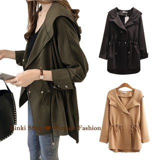 Nóng♨ Áo Khoác Cardigan Tay Dài Dáng Rộng Có Mũ Trùm Phong Cách Thời Trang Hàn Quốc Cho Nữ
