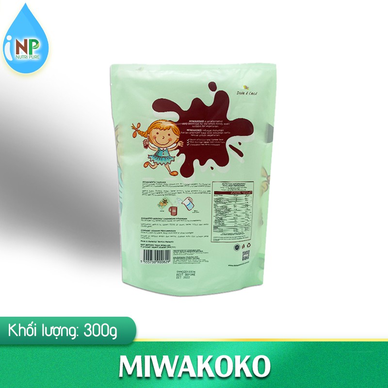 Sữa Hạt Miwako - Vị Cacao 300gr - Sữa Công Thức Thực Vật Hữu Cơ Cho Trẻ Phát Triển Tư Duy& Kiểm Soát Cảm Xúc-Miwa store