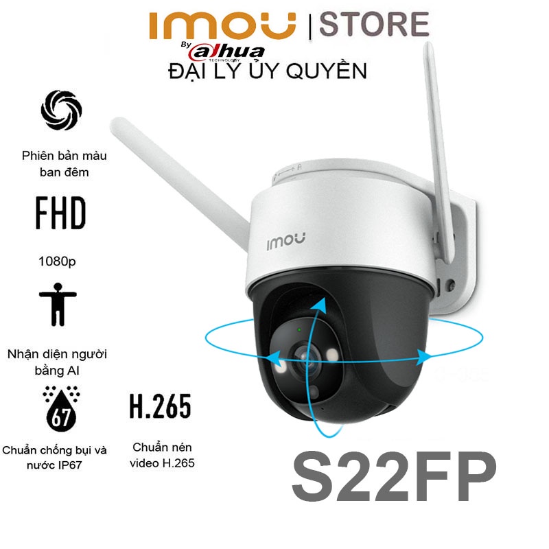 Camera Wifi Imou S22FP , S42FP camera ngoài trời Có Màu Ban Đêm, Chống Nước, Camera PTZ Xoay 360 Độ - Bảo hành 24 tháng