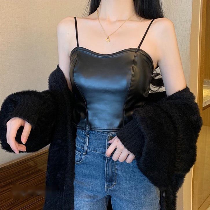 Áo Bra Nữ Chất Da Cá Tính Chun Lưng Thông Hơi Thoáng Khí Hot Trend DA25