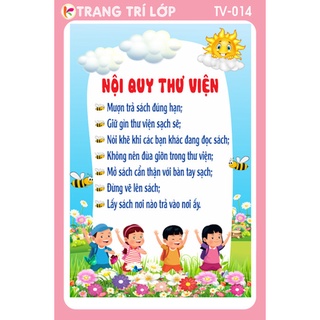 Trang trí thư viện - nội quy thư viện xanh tv-014