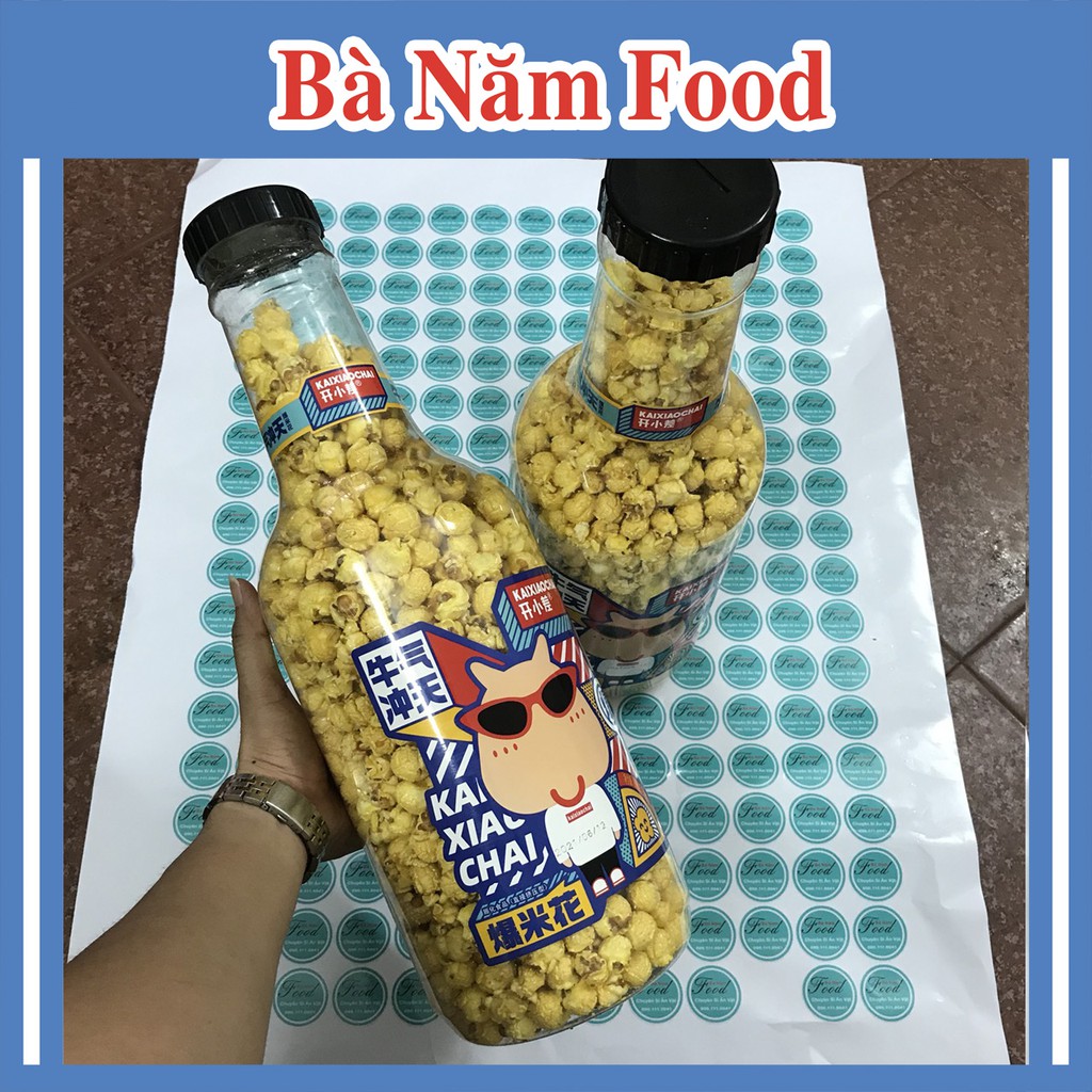 Bắp nổ rang bơ (bỏng ngô nổ) siêu to khổng lồ trong chai 1.2kg ăn vặt