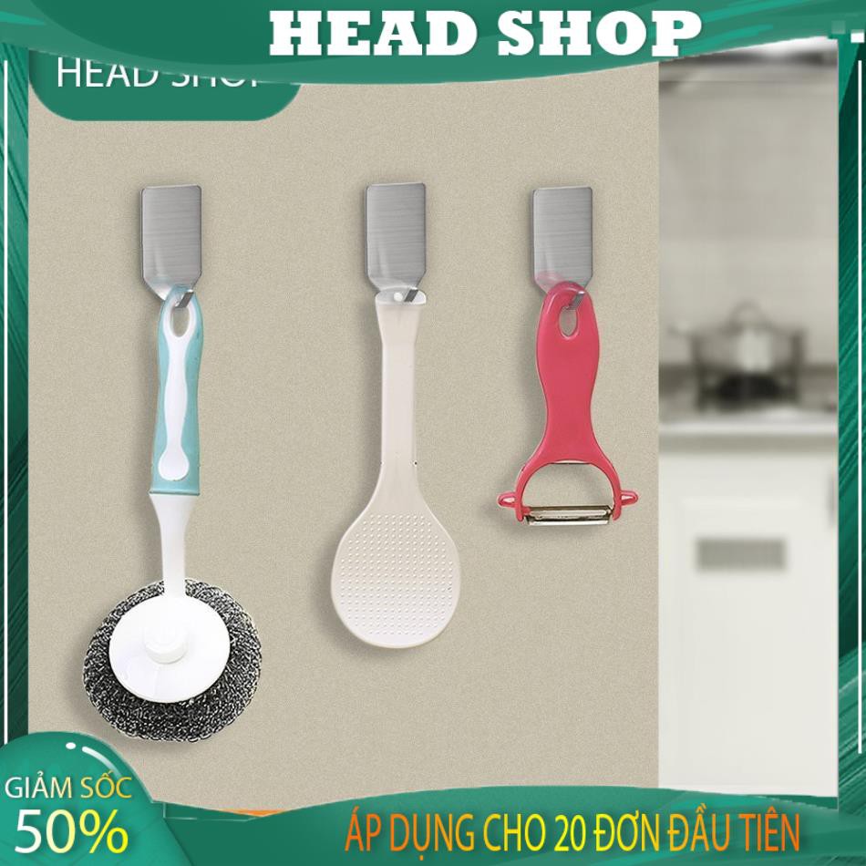 Móc treo đồ Inox 304 móc dán tường gạch men, kính - kèm keo dán siêu dính MKL HEAD SHOP