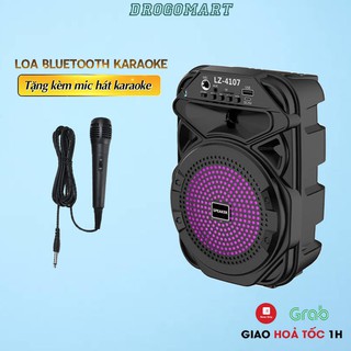 Mua Loa Karaoke Bluetooth Lz 4107 Công Suất 10W Kèm Micro- Loa Kéo Karaoke  Hát Karaoke Bluetooth Đèn LED RGB