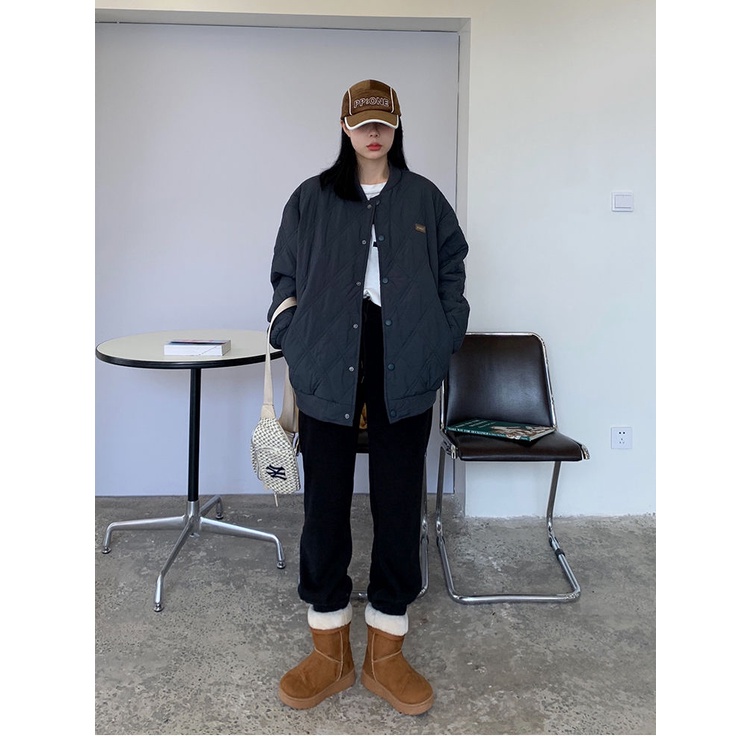 Áo Khoác Bóng Chày Đệm Dày Dặn Ấm Áp Thời Trang Mùa Đông Cho Nữ