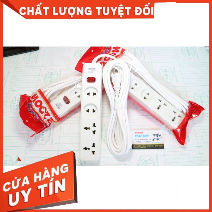 Ổ Cắm Điện Liền Dây Chịu Tải 1200W 2200W SOPOKA 4D1 4D2 Dây 2,5M-4,5M