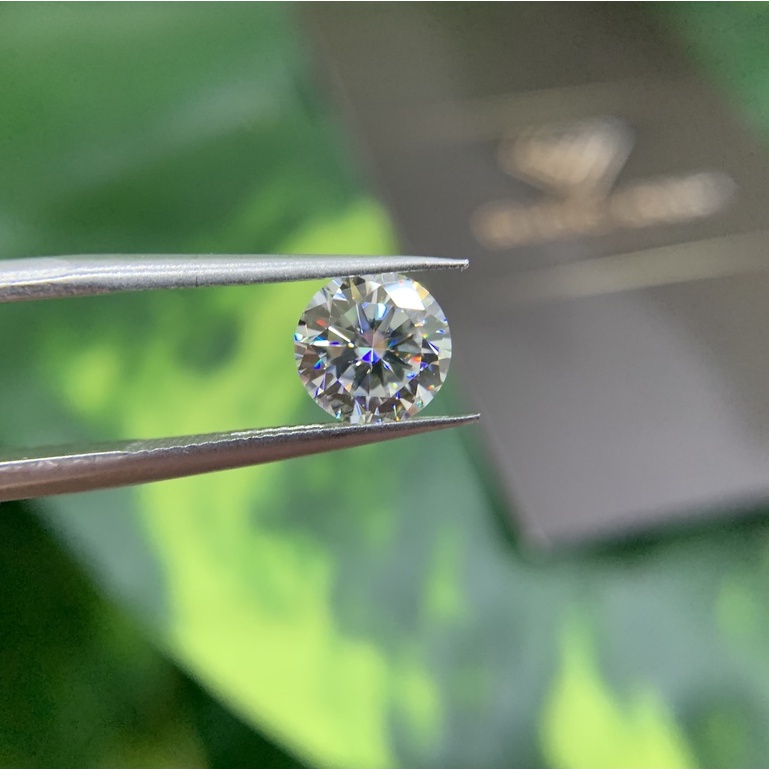 Kim cương nhân tạo Mỹ  Moissanite , giác cắt tròn chuẩn Kim cương