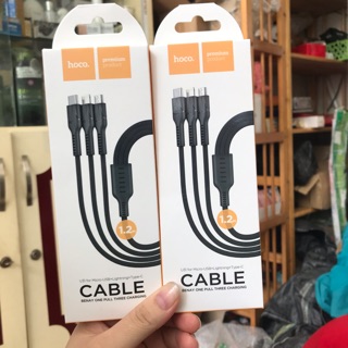 Cáp sạc Hoco U31 micro Usb+ lightning+type C