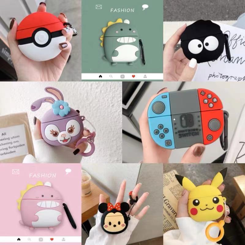 Vỏ bảo vệ hộp sạc tai nghe Xiaomi Redmi Buds 3 bằng silicon họa tiết hoạt hình 3D dễ thương
